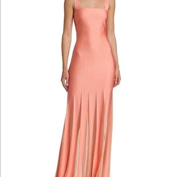 St. John Shimmer Jacquard Sheer Pleats Knit Gown. Size 4. $1995 - Picture 5 of 11